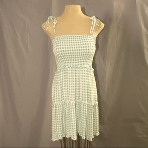 Blue and white checkered sundress